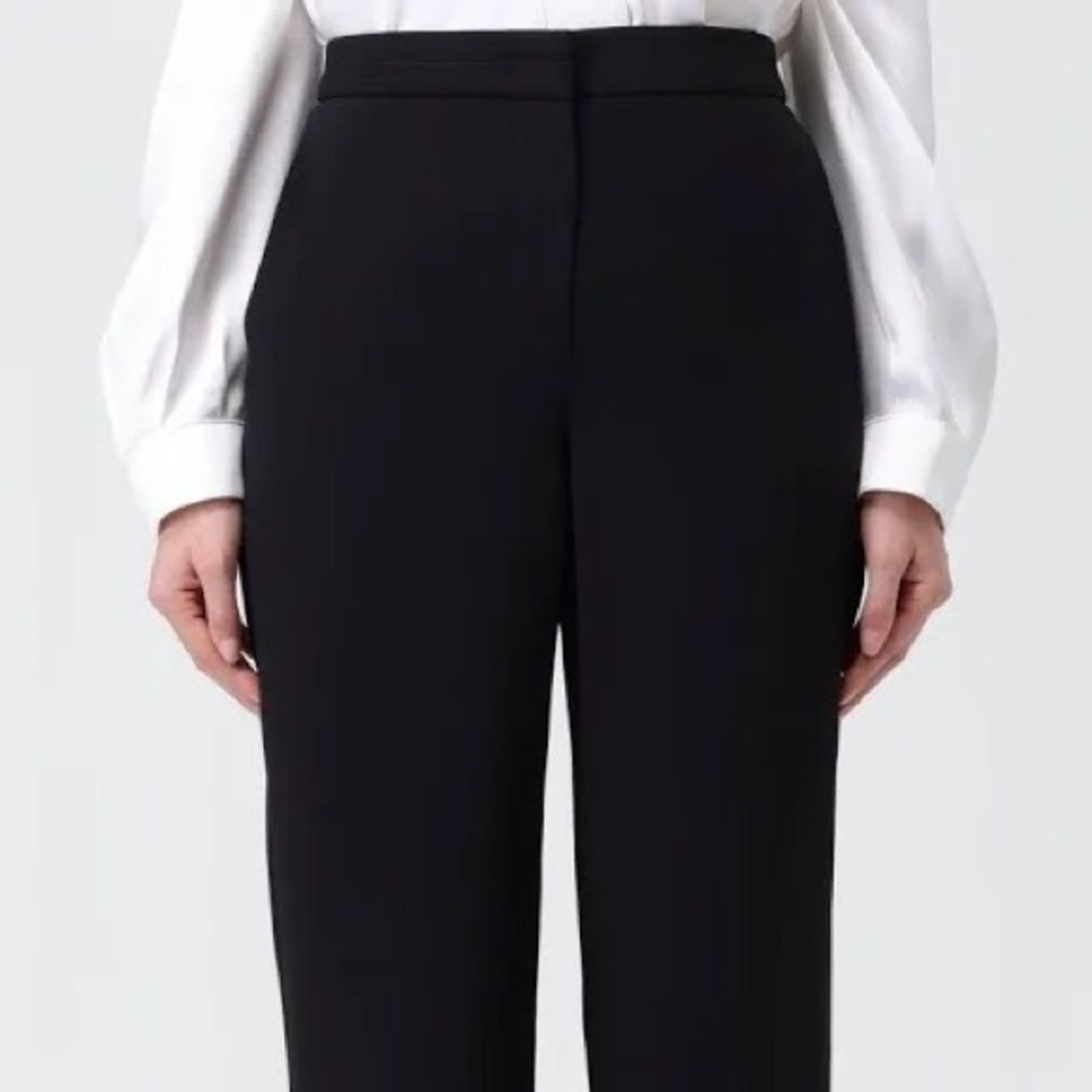 Giorgio Armani Black High Waist Trousers Sz 6 Made in Italy 64% Silk